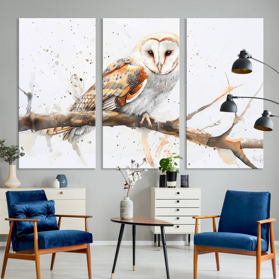 Abstract Owl Wall Art Canvas Print