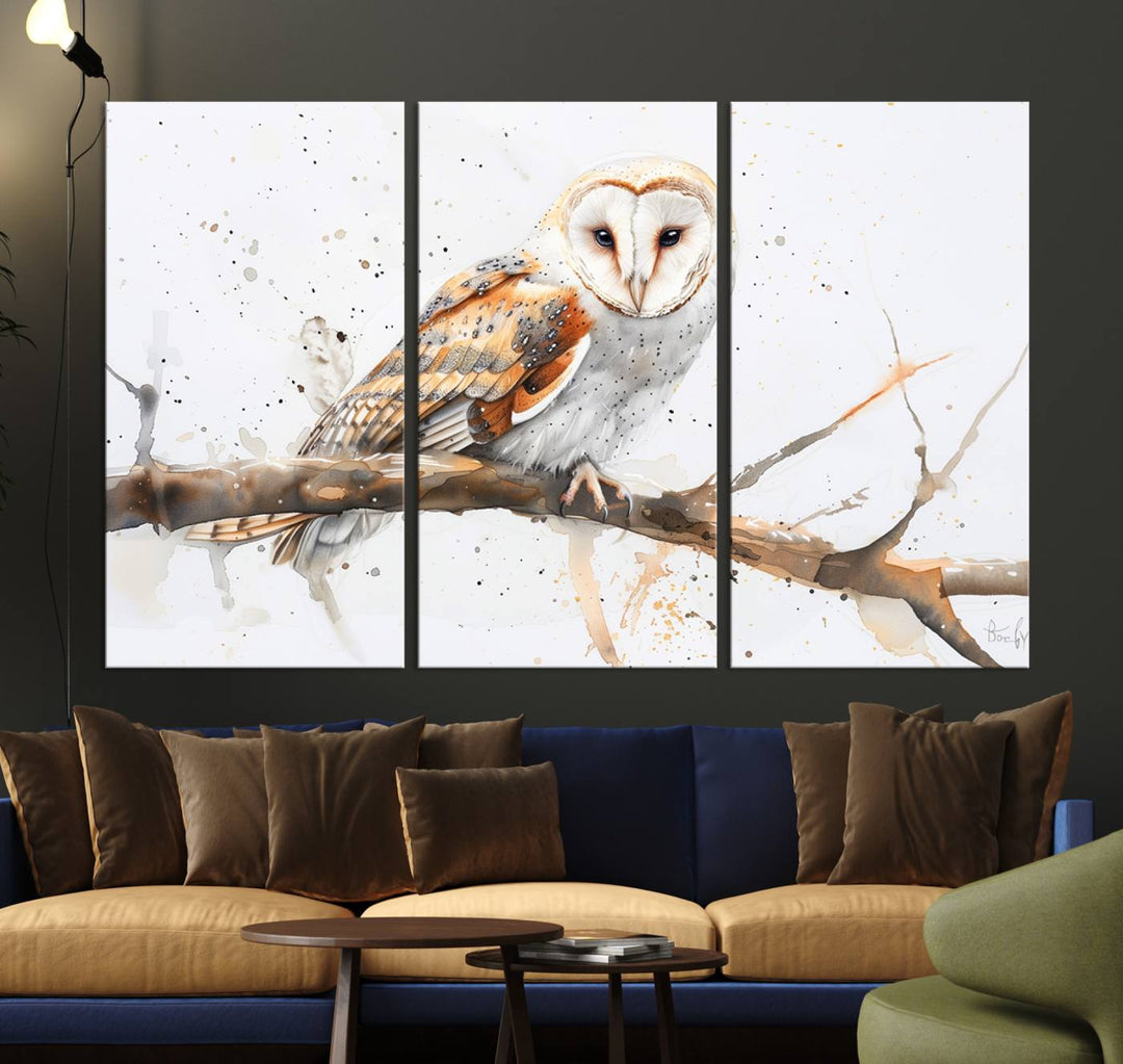 Abstract Owl Wall Art Canvas Print