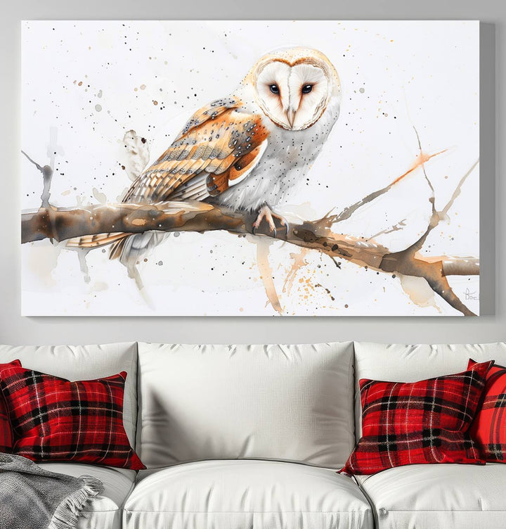 Abstract Owl Wall Art Canvas Print