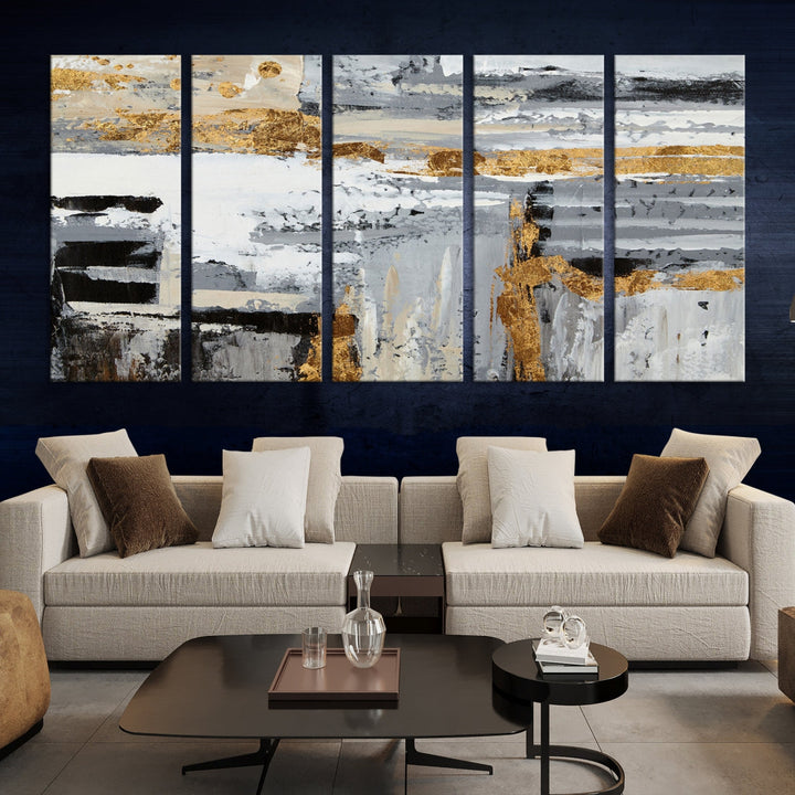 Abstract Painting Canvas Wall Art Print Paint Drip Art Framed Ready to Hang