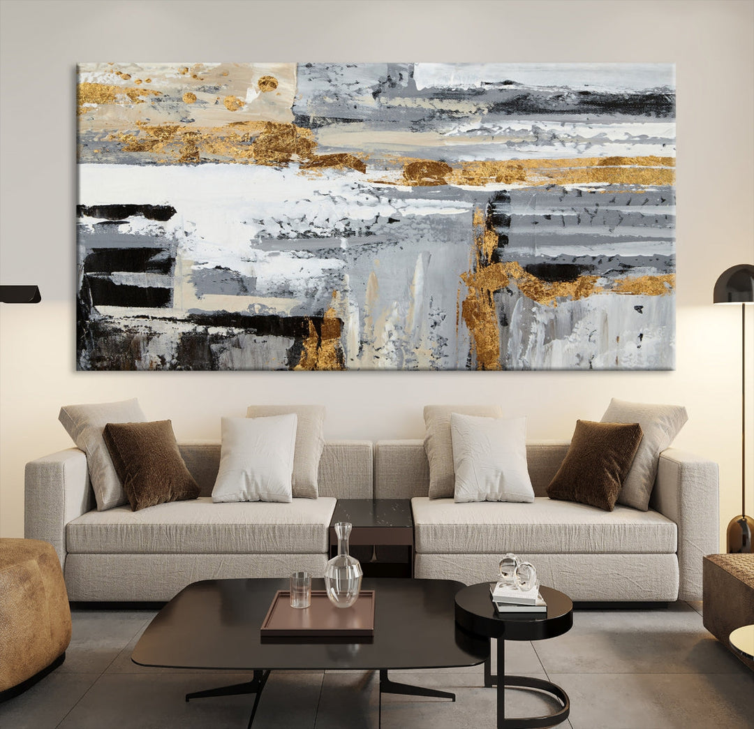 Abstract Painting Canvas Wall Art Print Paint Drip Art Framed Ready to Hang