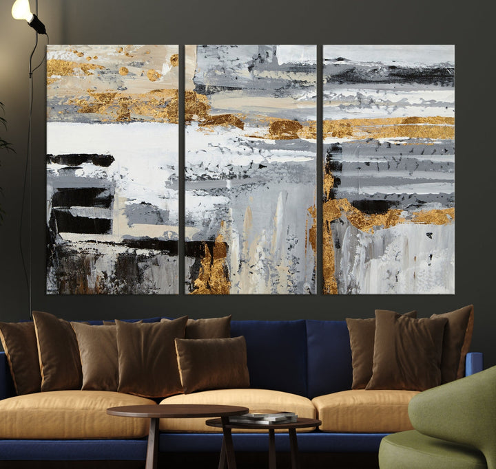 Abstract Painting Canvas Wall Art Print Paint Drip Art Framed Ready to Hang