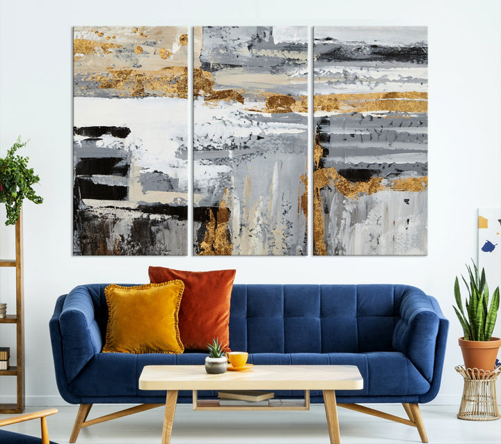 Abstract Painting Canvas Wall Art Print Paint Drip Art Framed Ready to Hang