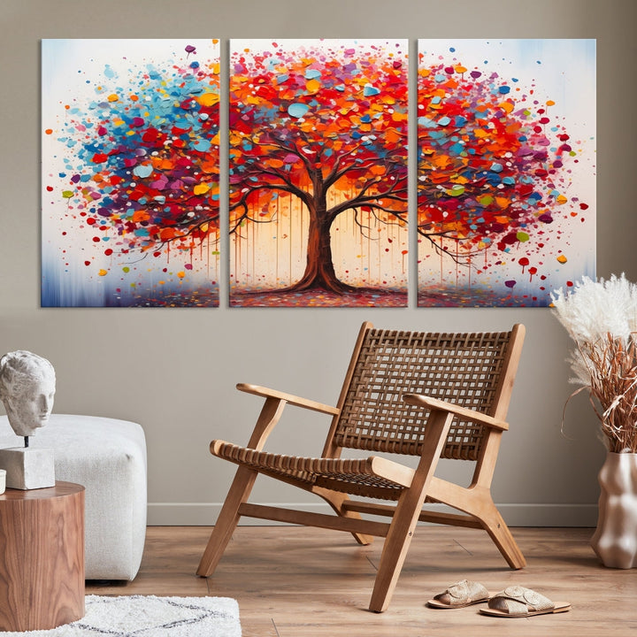 Abstract Painting of Tree Canvas Artwork for Room Decor Framed Wall Art Print