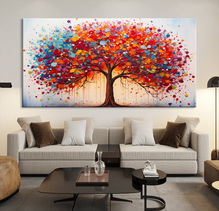 Abstract Painting of Tree Canvas Artwork for Room Decor Framed Wall Art Print