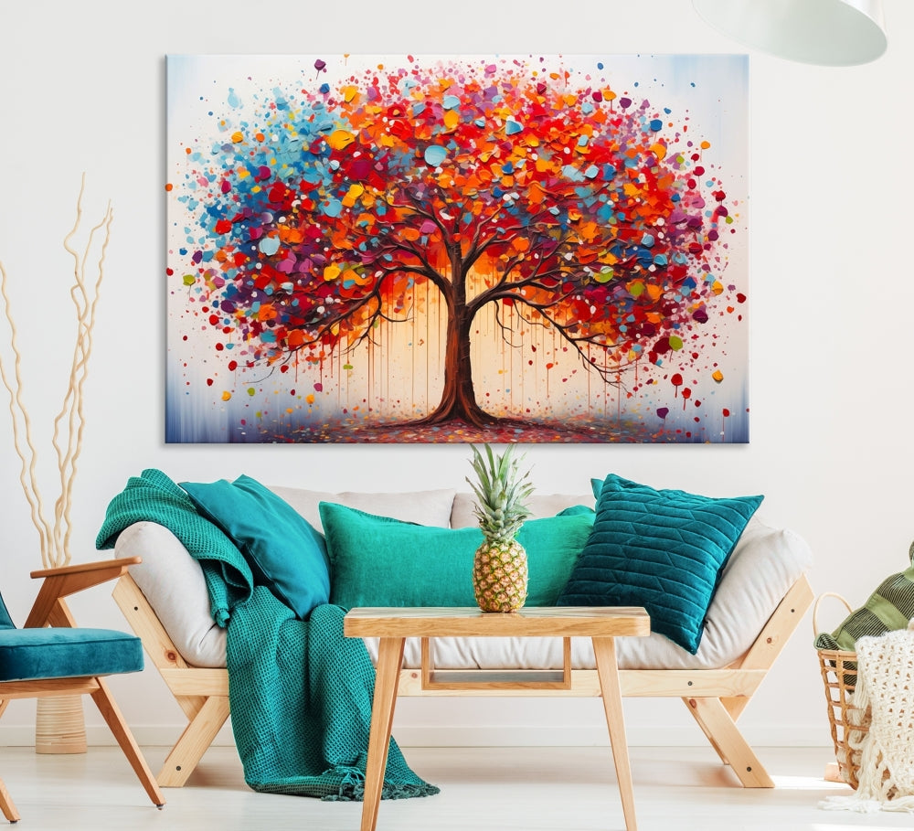 Abstract Painting of Tree Canvas Artwork for Room Decor Framed Wall Art Print