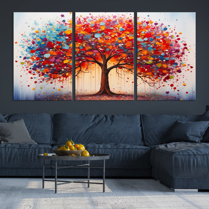 Abstract Painting of Tree Canvas Artwork for Room Decor Framed Wall Art Print