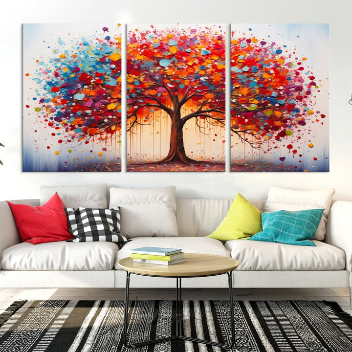 Abstract Painting of Tree Canvas Artwork for Room Decor Framed Wall Art Print