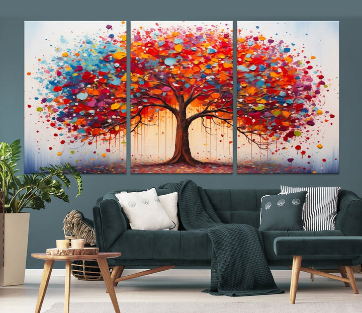 Abstract Painting of Tree Canvas Artwork for Room Decor Framed Wall Art Print