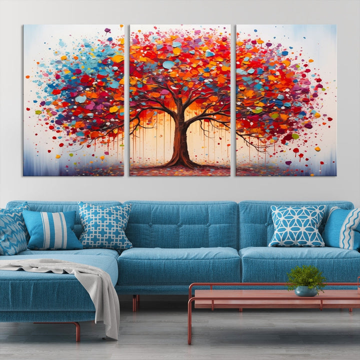 Abstract Painting of Tree Canvas Artwork for Room Decor Framed Wall Art Print