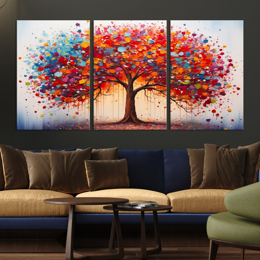 Abstract Painting of Tree Canvas Artwork for Room Decor Framed Wall Art Print