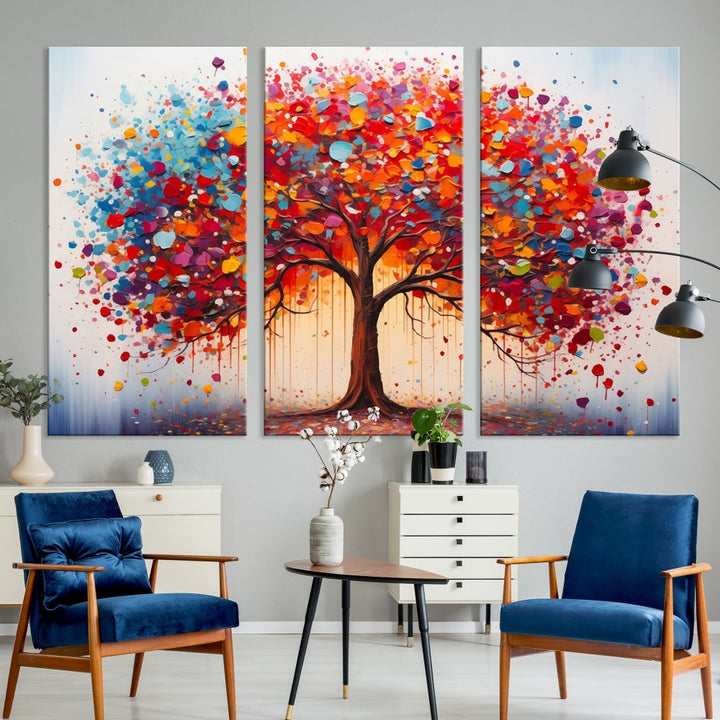 Abstract Painting of Tree Canvas Artwork for Room Decor Framed Wall Art Print