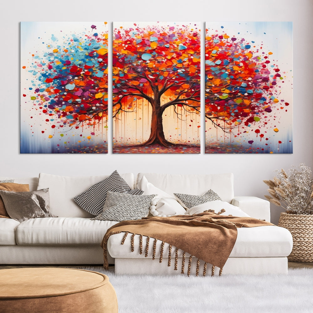 Abstract Painting of Tree Canvas Artwork for Room Decor Framed Wall Art Print