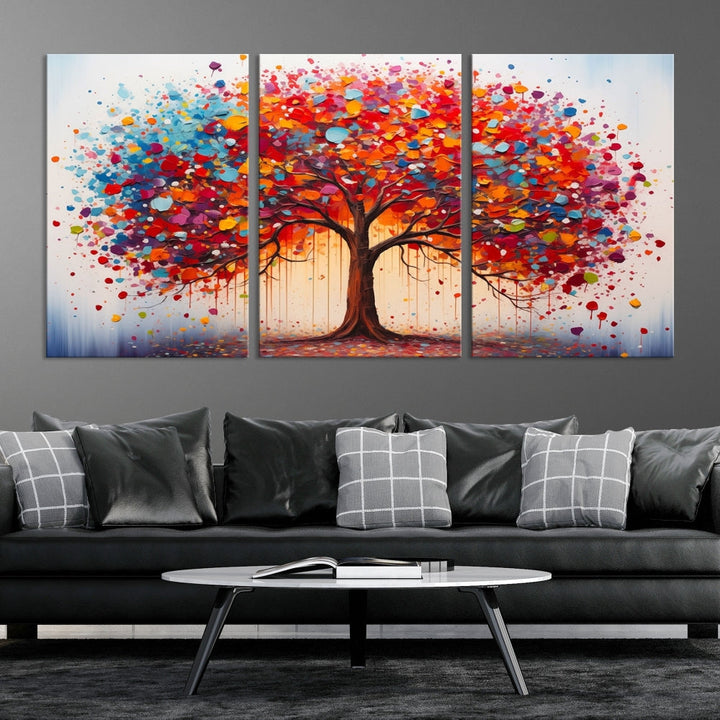 Abstract Painting of Tree Canvas Artwork for Room Decor Framed Wall Art Print