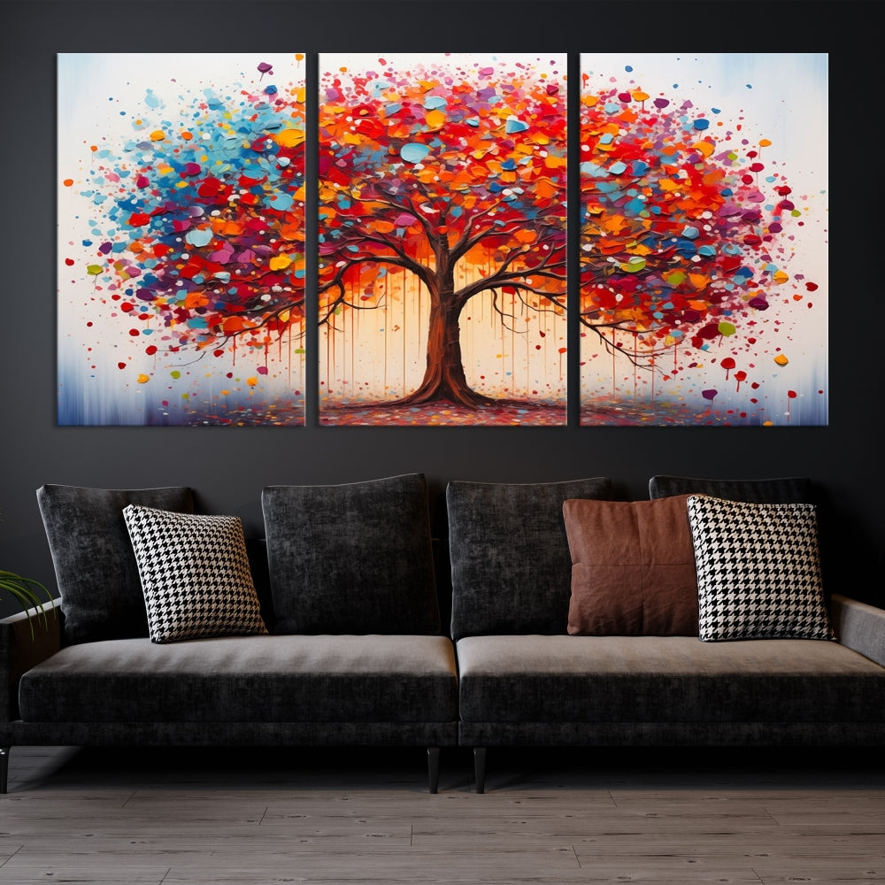 Abstract Painting of Tree Canvas Artwork for Room Decor Framed Wall Art Print