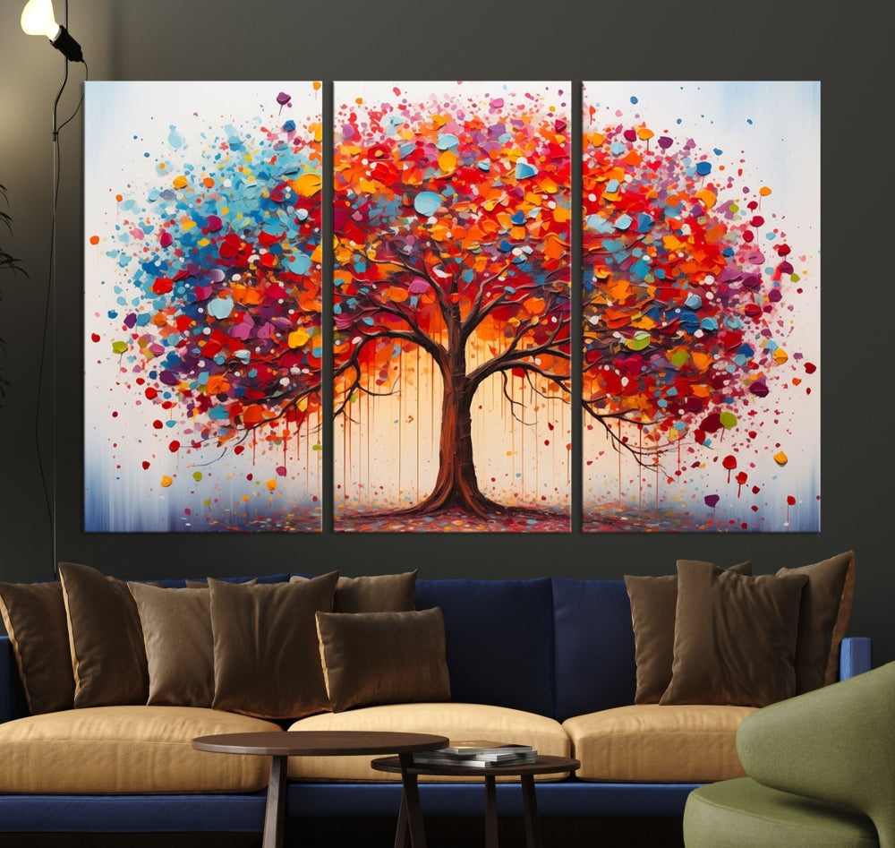 Abstract Painting of Tree Canvas Artwork for Room Decor Framed Wall Art Print