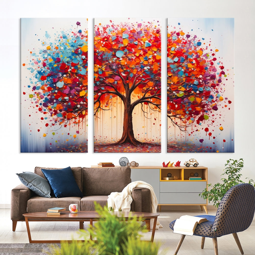 Abstract Painting of Tree Canvas Artwork for Room Decor Framed Wall Art Print