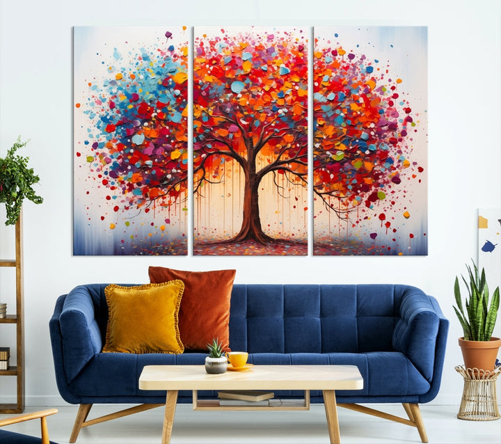 Abstract Painting of Tree Canvas Artwork for Room Decor Framed Wall Art Print