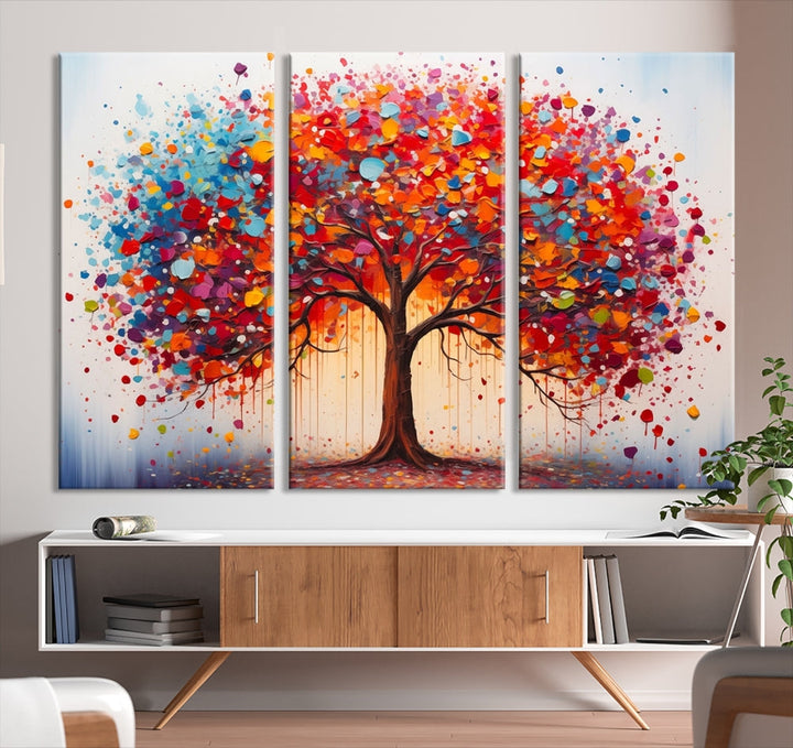 Abstract Painting of Tree Canvas Artwork for Room Decor Framed Wall Art Print