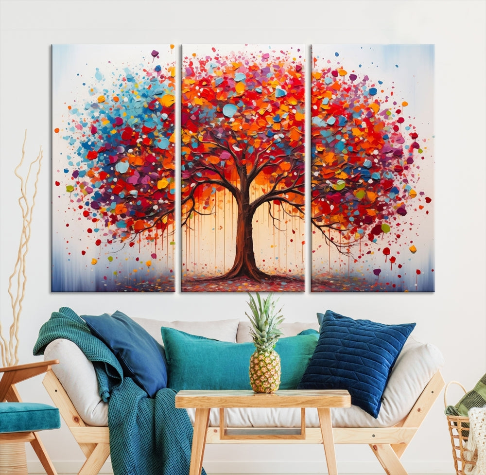 Abstract Painting of Tree Canvas Artwork for Room Decor Framed Wall Art Print