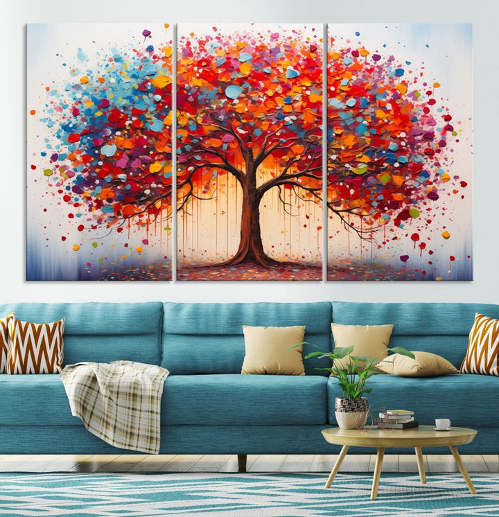 Abstract Painting of Tree Canvas Artwork for Room Decor Framed Wall Art Print