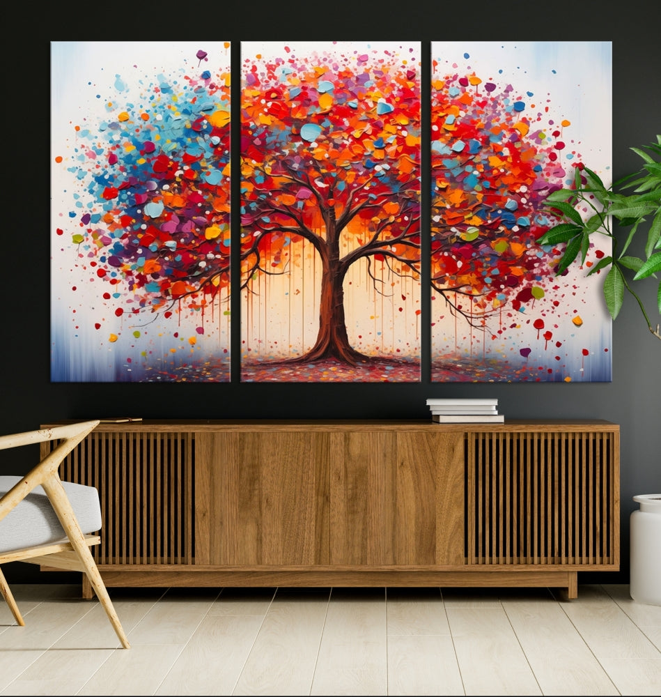 Abstract Painting of Tree Canvas Artwork for Room Decor Framed Wall Art Print