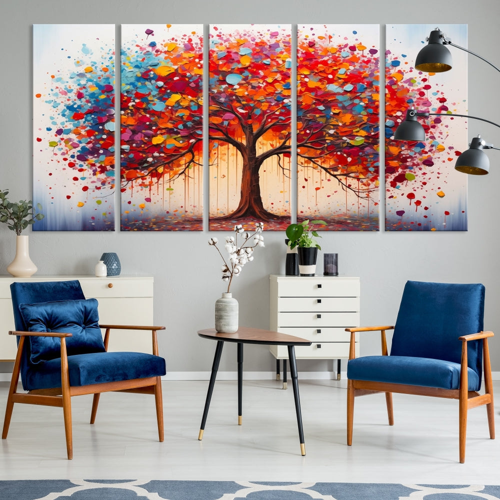 Abstract Painting of Tree Canvas Artwork for Room Decor Framed Wall Art Print