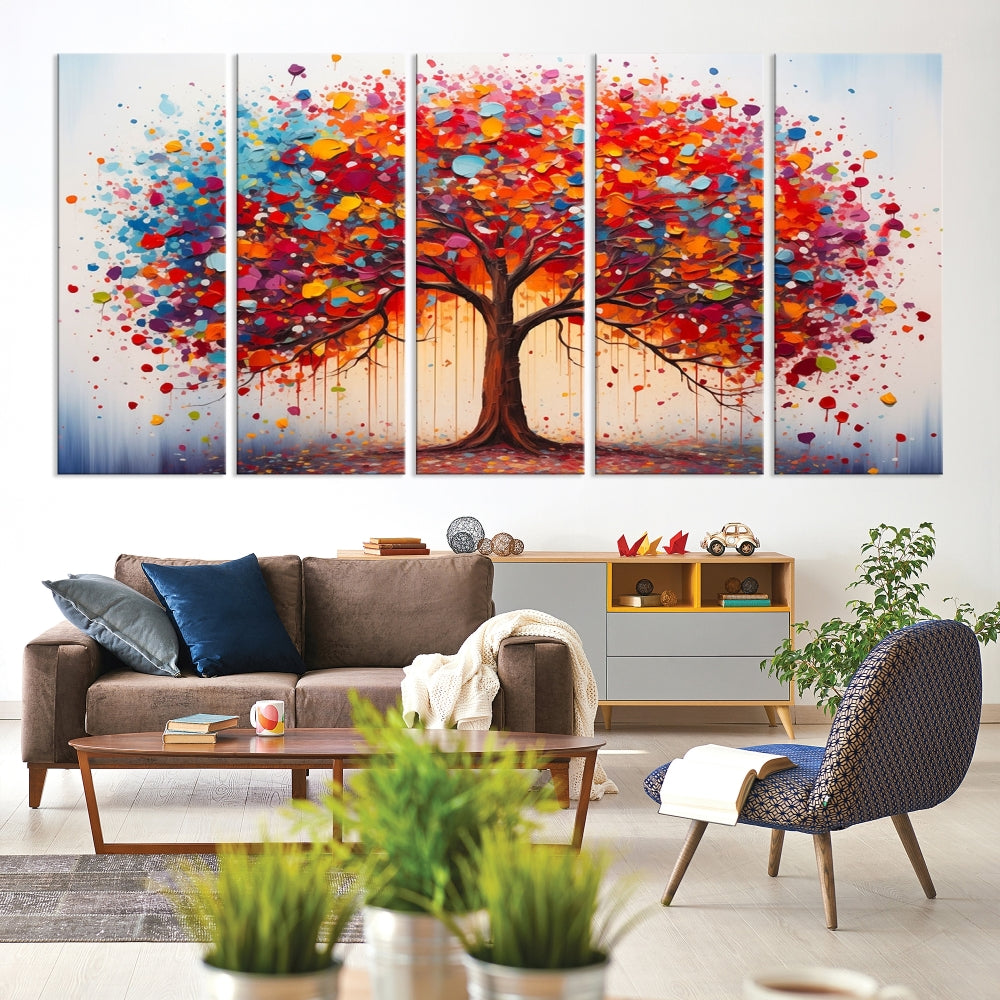 Abstract Painting of Tree Canvas Artwork for Room Decor Framed Wall Art Print