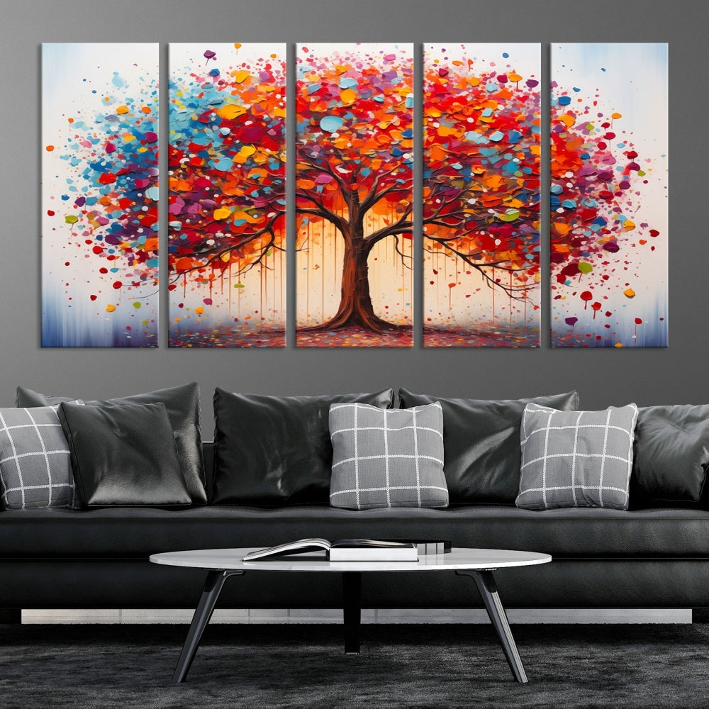 Abstract Painting of Tree Canvas Artwork for Room Decor Framed Wall Art Print