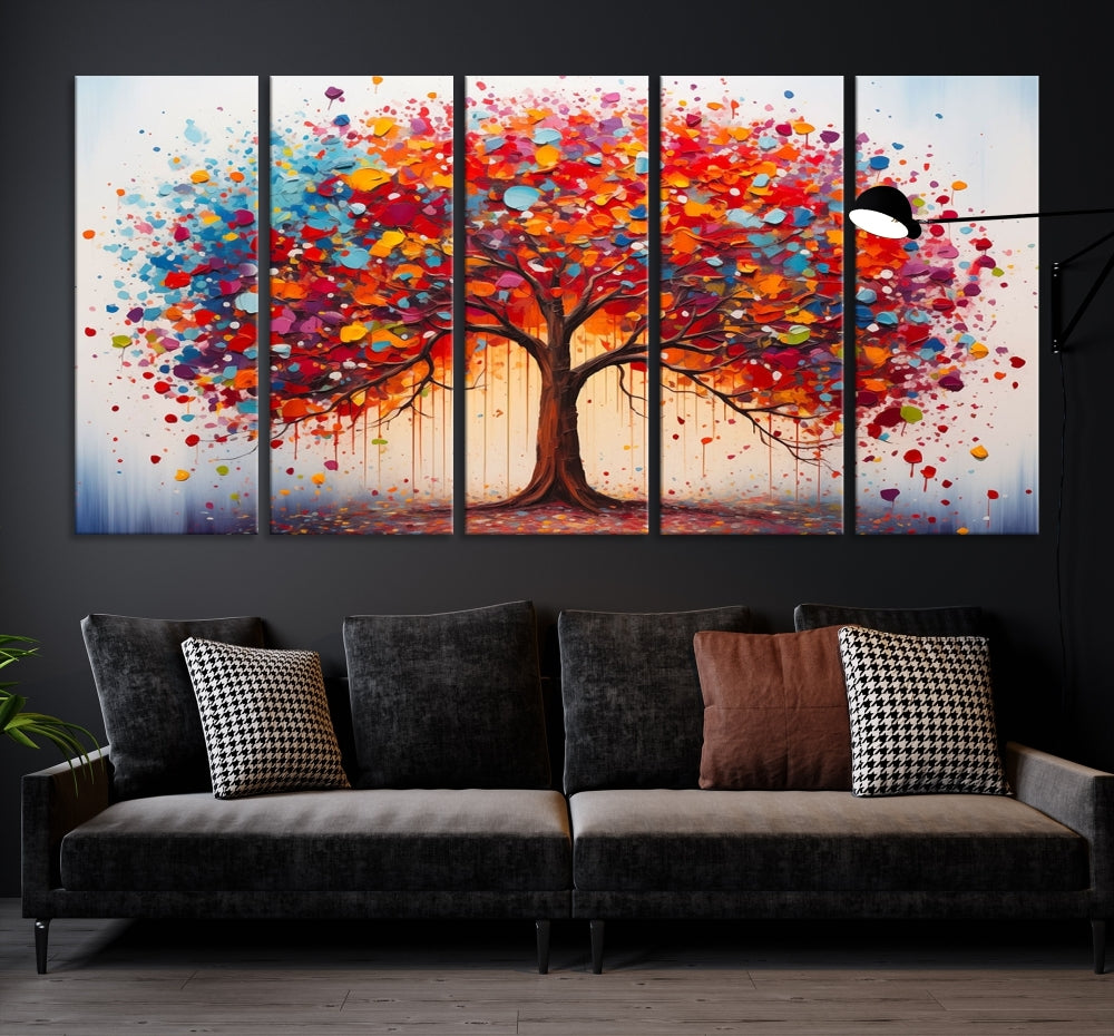 Abstract Painting of Tree Canvas Artwork for Room Decor Framed Wall Art Print