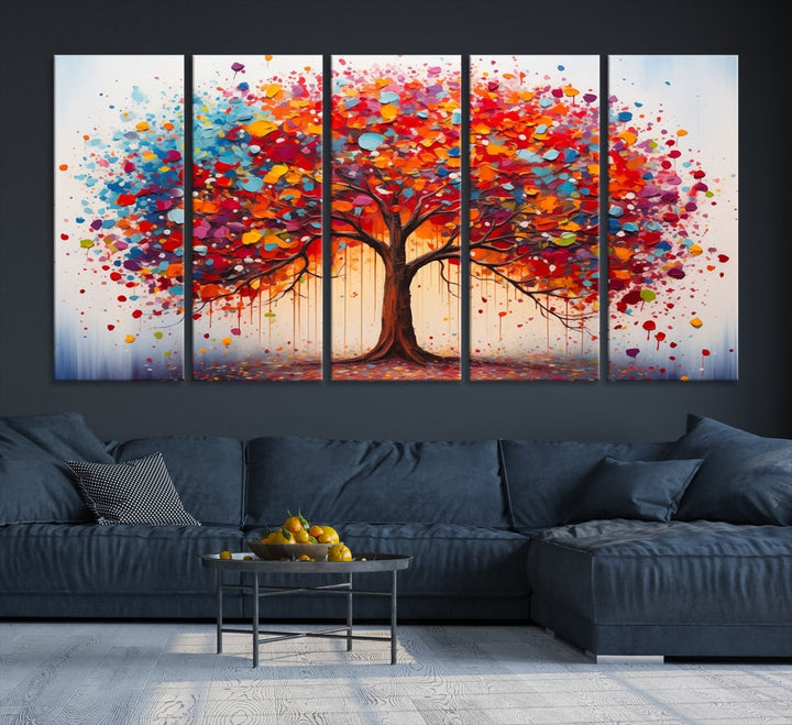 Abstract Painting of Tree Canvas Artwork for Room Decor Framed Wall Art Print