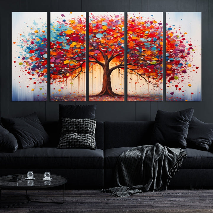 Abstract Painting of Tree Canvas Artwork for Room Decor Framed Wall Art Print