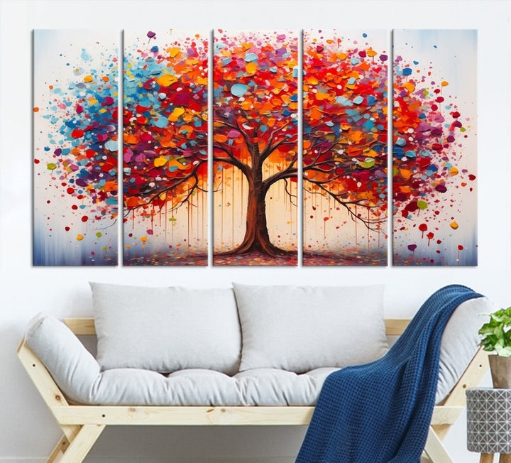 Abstract Painting of Tree Canvas Artwork for Room Decor Framed Wall Art Print