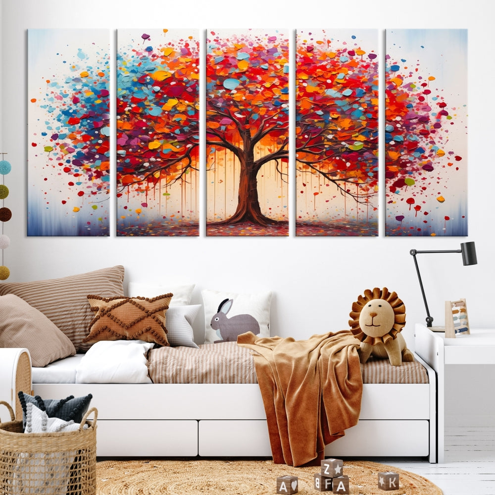 Abstract Painting of Tree Canvas Artwork for Room Decor Framed Wall Art Print