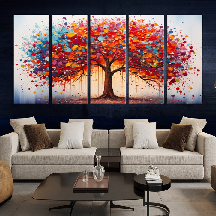 Abstract Painting of Tree Canvas Artwork for Room Decor Framed Wall Art Print