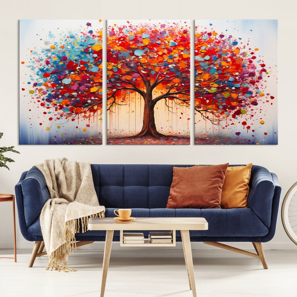 Abstract Painting of Tree Canvas Artwork for Room Decor Framed Wall Art Print