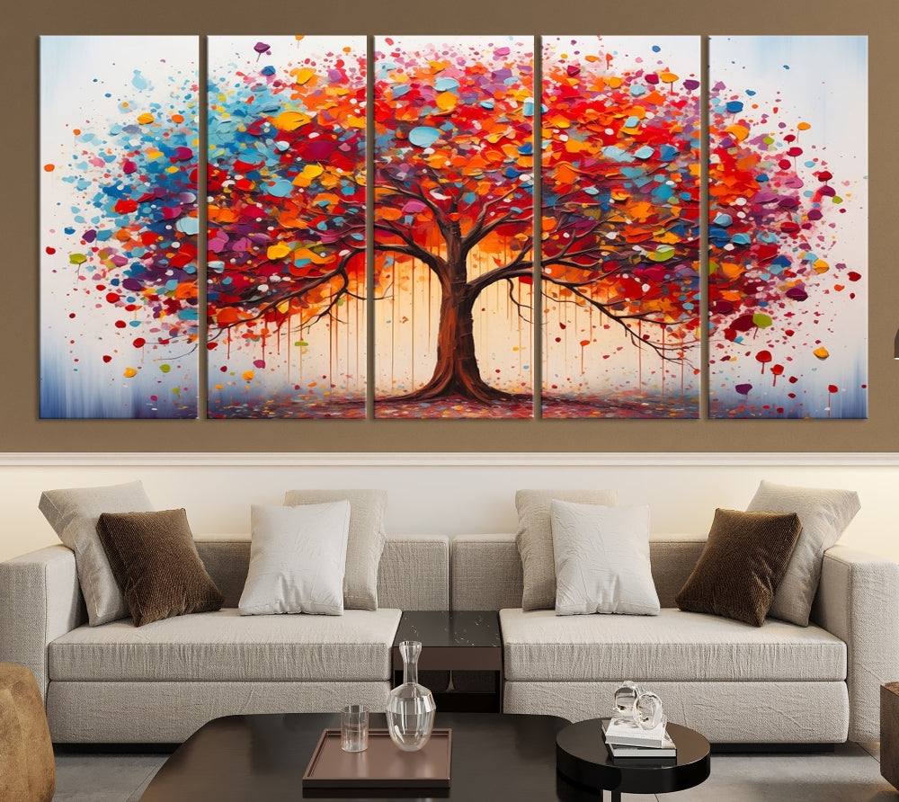 Abstract Painting of Tree Canvas Artwork for Room Decor Framed Wall Art Print