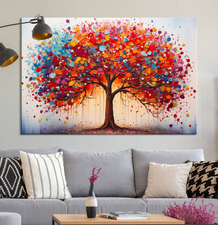 Abstract Painting of Tree Canvas Artwork for Room Decor Framed Wall Art Print