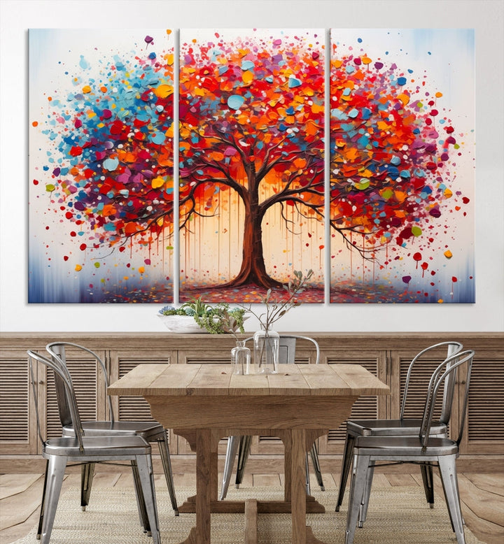 Abstract Painting of Tree Canvas Artwork for Room Decor Framed Wall Art Print