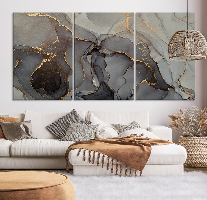 Abstract Painting on Giclee Canvas Wall Art Print Bohemian Home Design