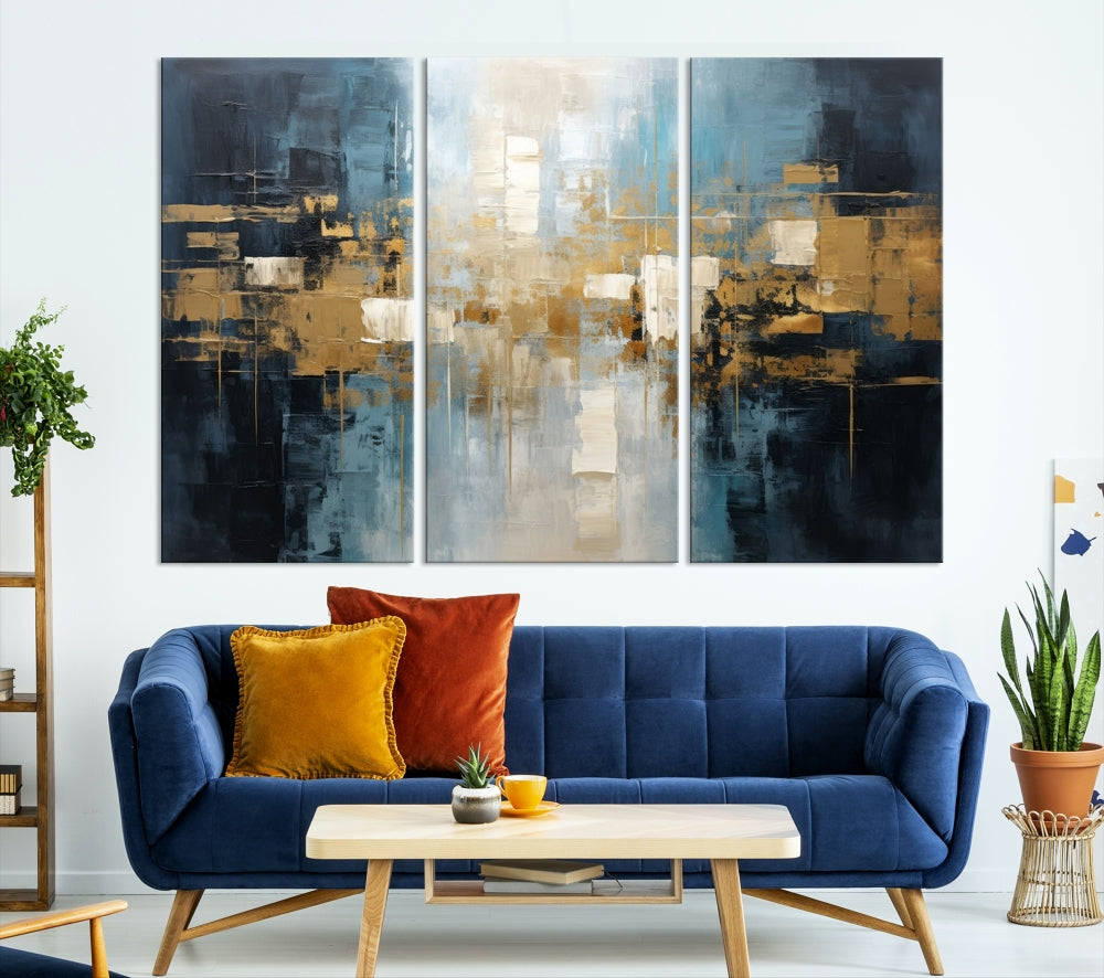 Abstract Shapes Modern Canvas Wall Decor, Vibrant Painting, Set of Wall Art Print, Abstract Illustration Art for Living Room