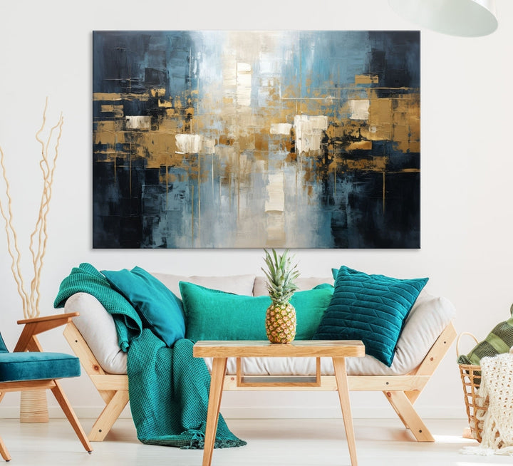 Abstract Shapes Modern Canvas Wall Decor, Vibrant Painting, Set of Wall Art Print, Abstract Illustration Art for Living Room