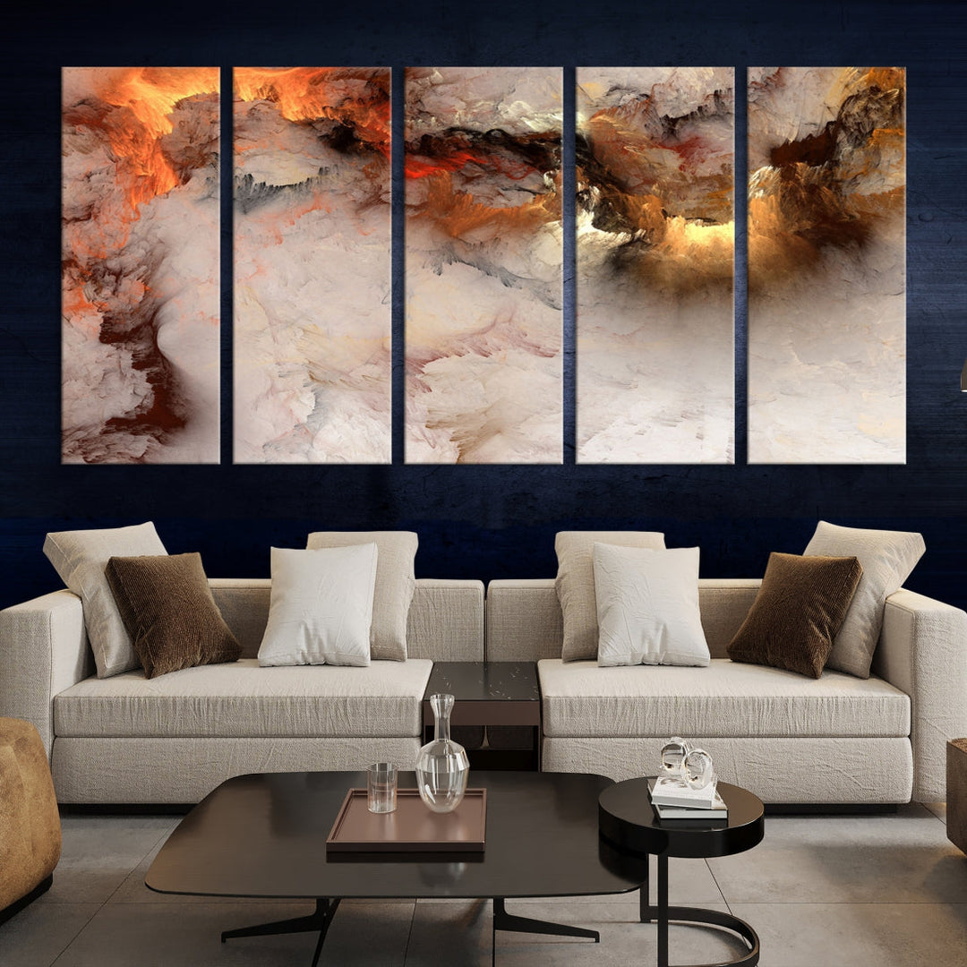 Abstract Smokes Extra Large Canvas Wall Art Print Modern Gray Artwork