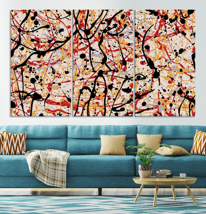 Abstract Splash Inks Large Canvas Wall Art Print Modern Marble Artwork