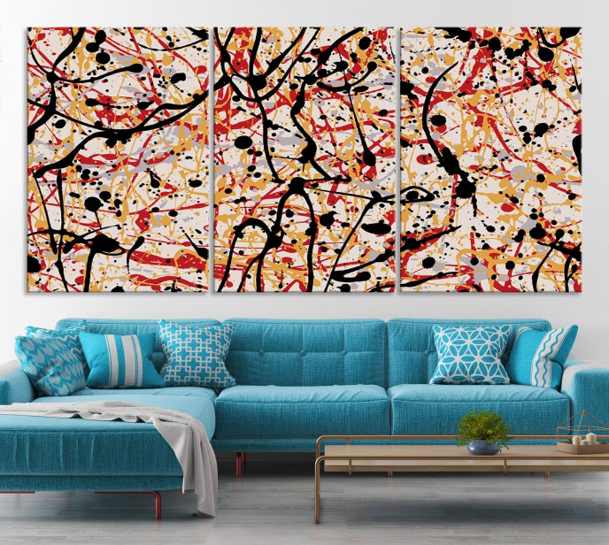 Abstract Splash Inks Large Canvas Wall Art Print Modern Marble Artwork