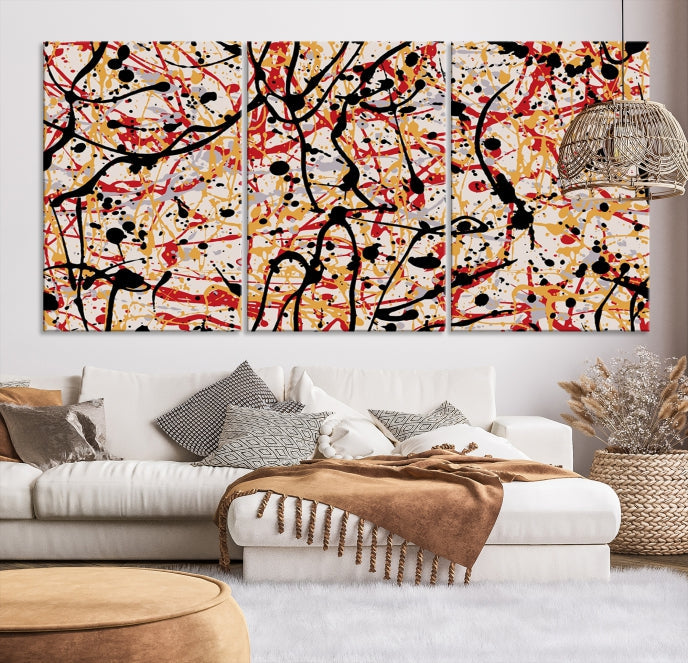 Abstract Splash Inks Large Canvas Wall Art Print Modern Marble Artwork