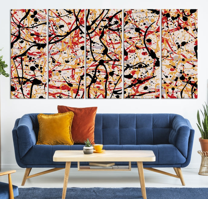 Abstract Splash Inks Large Canvas Wall Art Print Modern Marble Artwork