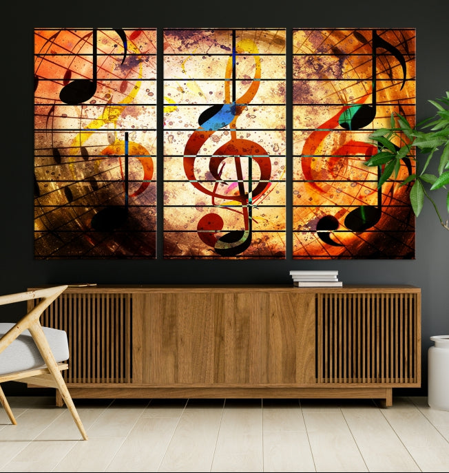 Abstract Treble Clef on Giclee Canvas Wall Art Print