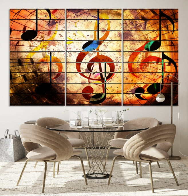 Abstract Treble Clef on Giclee Canvas Wall Art Print