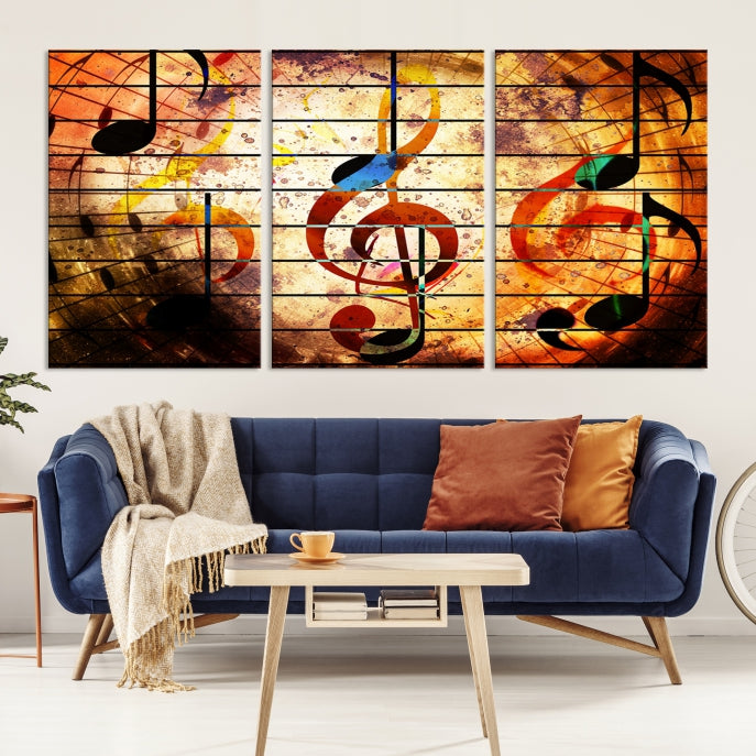 Abstract Treble Clef on Giclee Canvas Wall Art Print